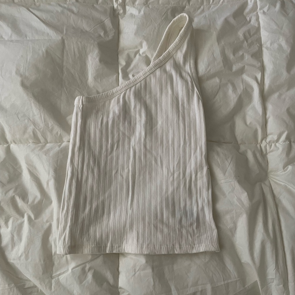 American Eagle Outfitters White Ribbed Tank Top